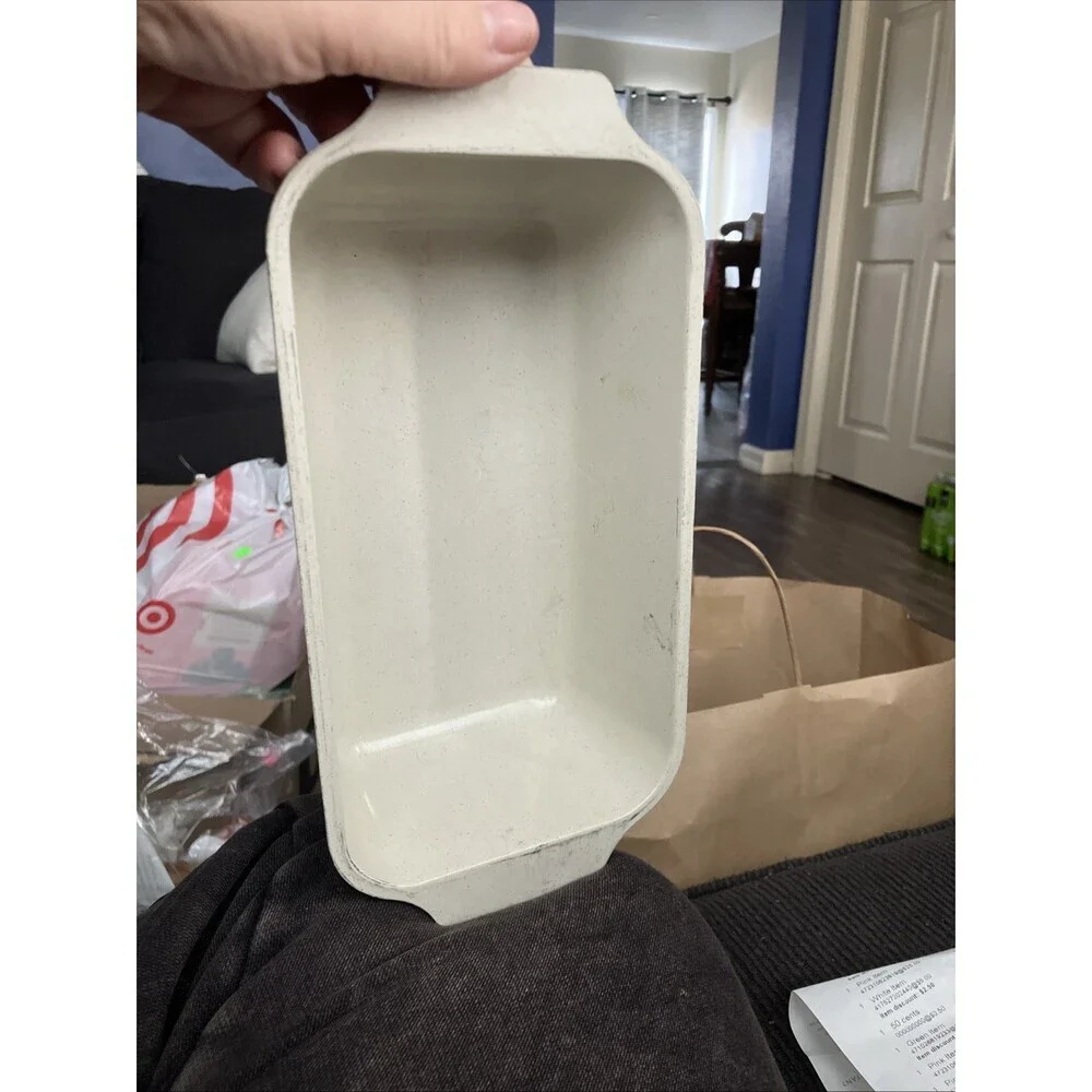 Vtg 1970's NordicWare Microwave/ Conventional Oven Loaf Pan Beige Bakeware  752